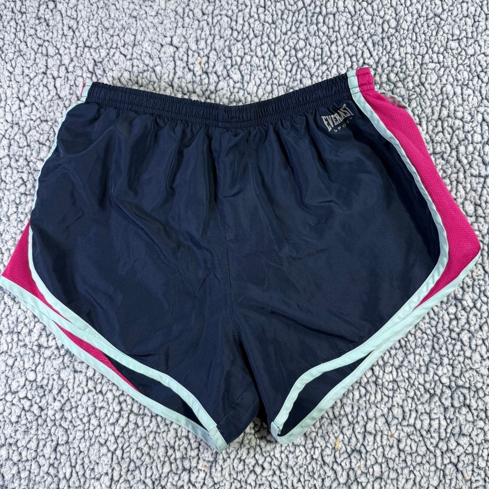 Everlast Sport Womens Navy Blue Pink Mesh Running Shorts Size Medium Athletic